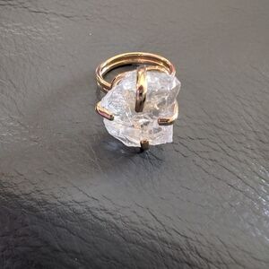 Gold and Clear Stone Women's Ring